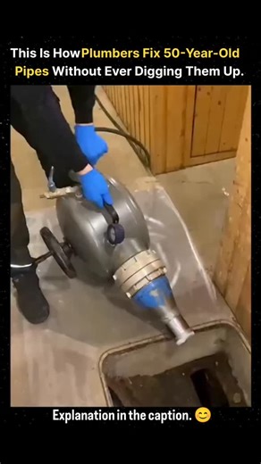 Physics Experiment on Instagram: "Plumbers fix 50-year-old pipes without digging by using Cured-In-Place Pipe (CIPP) lining, a trenchless technology that inserts an epoxy-saturated liner into old pipes. This liner is inflated, conforms to the old pipe, and cures to create a new, jointless, and durable pipe within the old one. The CIPP Process Explained: ⭐Inspection: A high-definition camera maps the interior to find damage. ⭐Cleaning: The old pipe is cleaned of debris and roots. ⭐Insertion: A fl