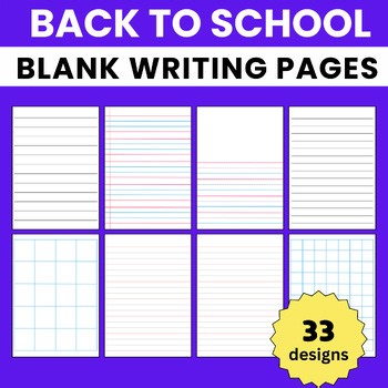 Blank Writing Pages for Writing Practice, Journals, Centers Writing Papers