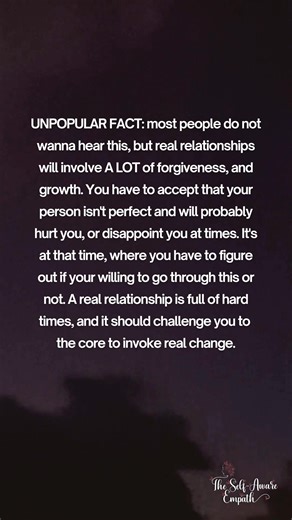 45K views · 290 reactions | A real relationship is full of hard times, and it should challenge you to the core to invoke real change. | The Self-Aware Empath | Facebook