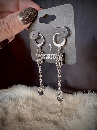 Dangle Droplet Chain Earrings - Etsy