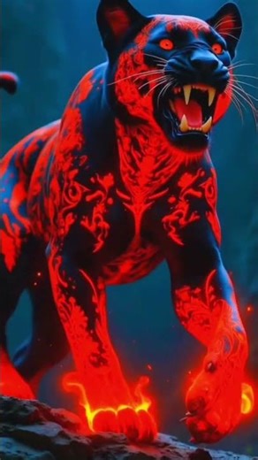 🔥 Neon Beasts: Black Panther, Tiger, Lion & Wolf - Glowing Tribal Art Animation