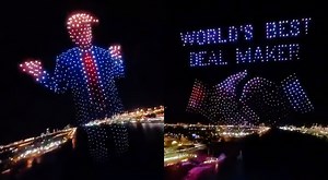 VIDEO: Massive President Donald Trump-Inspired Drone Show Spotted In The Skies Above Miami, Florida