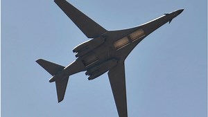 Grounded B-1 bombers undergoing maintenance at Tinker Air Force Base