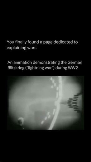Explaining All Wars on Instagram: "Follow @explainingwars to learn everything about the wars one post at a time 🧠🔥 German *Blitzkrieg* (“lightning war”) was a military strategy used at the start of World War II that focused on speed, coordination, and surprise. It combined fast-moving tanks, motorized infantry, and air support to break through enemy defenses quickly, preventing opponents from organizing an effective response. This strategy was used successfully in early campaigns such as the i