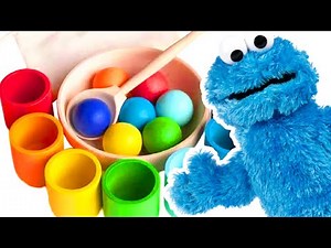 Cookie Monster Matching Colors Educational Video for Toddlers and Kids!