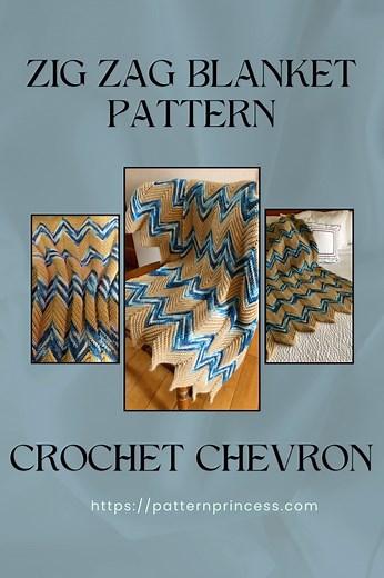 12K views · 25 reactions | This crochet chevron blanket pattern creates a beautiful zig zag pattern consisting of peaks and valleys. Free Pattern on website. Link in comments. #crochet #zigzag #chevron #blanketlife | Patternprincess.com | Facebook