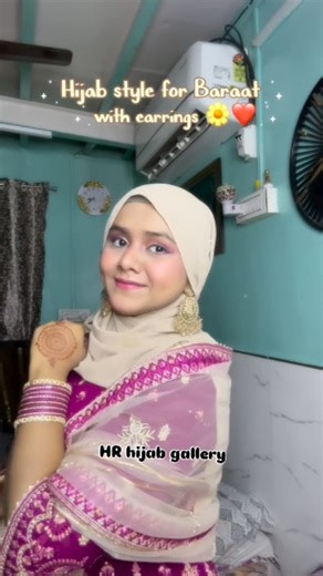 HR Hijab Gallery on Instagram: "Hijab style for baraat day🧕 Party wear hijab tutorial 🌸 Follow For More 🫶 . . . . . . . . . . . . . . . . . . . . . . . . #hijabicollection #hijabtutorial #nikha #bridalhijabstyles #wholsaleprice #ootd #smallbusiness #onlineshop #viral #viralvideos"