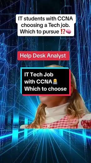 Which to choose⁉️CCNA can boost your career in information technology. Gain networking fundamentals to upskill! Each tech job has wonderful qualities! Hit 🔗in 🅱️ℹ️🅾️ for more networking materials #networkengineer #techtok #techjob #sysadmin #helpdesk #cisconetworking #ccna #itcareers #computerengineering #bsit
