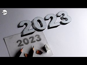 How to Draw 2023 Numbers: Easy 3D Floating Line Paper Trick Art