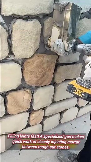 Fast Mortar Grout Injection for Stone Wall.