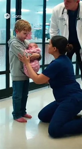 A Bru.ised 7-Year-Old Boy Walked Into the ER Carrying His Baby Sister—What He Said Broke Hearts… Just after midnight, Theo Bennett, a small boy with bruises covering his arms, stumbled through the automatic doors of St. Catherine’s Hospital in. Cradled in his arms was his baby sister, wrapped in a thin pink blanket. The winter air rushed in behind him, biting at his bare feet, and the quiet of the empty ER made every nurse look up. Olivia Grant, a night nurse, was the first to notice. Her eyes w
