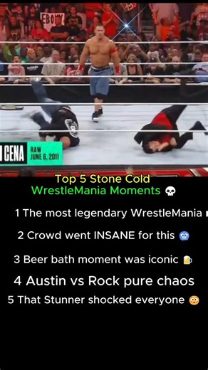 Top 5 Stone Cold WrestleMania Moments 💀🍺#shorts