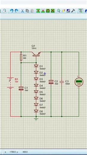 How to Build a 12V to 5V Buck Converter Using TIP41 Transistor in Proteus | Step-by-Step Tutorial