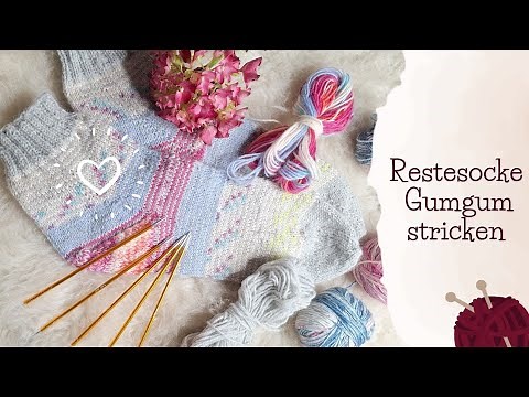 GumGum Socken stricken mit dem Nadelspiel | Reste Socken stricken | Zunahmeferse | Anfängerfeundlich