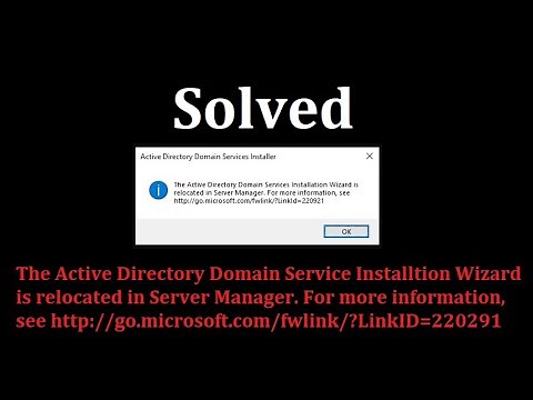 The Active Directory Domain Service Installtion Wizard is relocated in Server Manager/?LinkID=220291