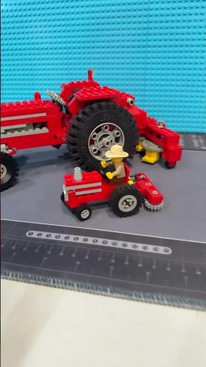 LEGO set #851 tractor and a mini custom version with attachments, #lego #vintagelego #shorts