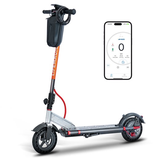Lifemagic Electric Scooter Ultralight Foldable Carbon Fiber 26 lbs 22 MPH and 22 Mile Range 350W Motor 10 Inch Honeycomb Tires APP Control for Adults