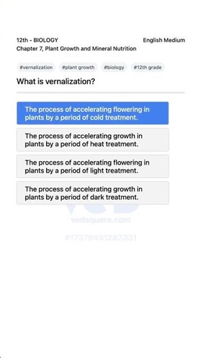 Understanding Vernalization in Plant Growth 12th Biology