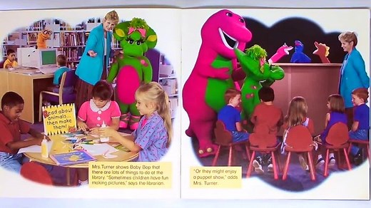 BARNEY & BABY BOP 'GO TO THE LIBRARY' - Read Aloud Storybook for kids, children & adults