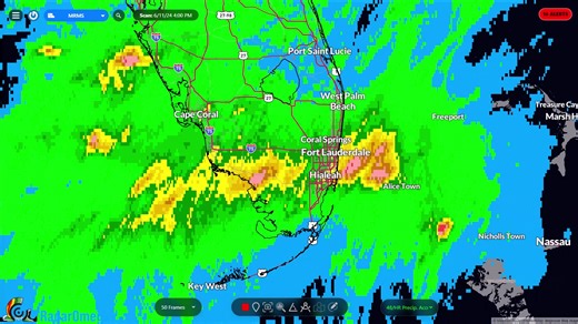 Heavy precipitation has affected much of southern Florida over the past couple of days. Over 12" of rain has been estimated by radar in some places just today. This MRMS 48-hour precipitation accumulation loop estimates where the heaviest rainfall has occurred so far. #FLwx | RadarOmega