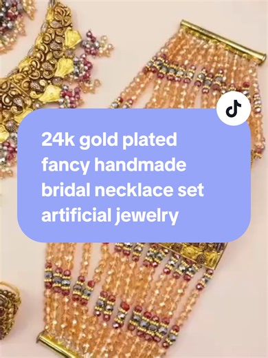 follow me on the Instagram . Wholesaler of Unique Artificial Jewelry . 24 karat gold plated fancy handmade artificial jewelry house 🏡 . Long lasting color Gold plated necklace and earrings with beautiful gift pack 24 karat gold polish Material: Gold Plated Attractive design Use with caution, avoid chemicals etc. Bridal love to use these styles. High quality polish that makes its beauty appealing.No one can judge like gold Created a (Unique handmade artificial jewelry wholesaler) . Wholesale rat