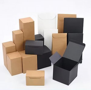[Hot Item] Ready Stock Blank Black Packaging Boxes Custom Cube Paper Boxes with Logo