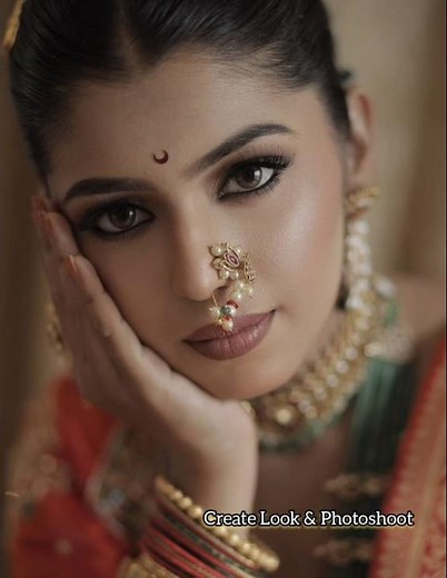 Maharashtrian Bridal Makeup Ideas | Nauvari Makeup | Saptapadi Look | Marathi Look #shorts #makeup