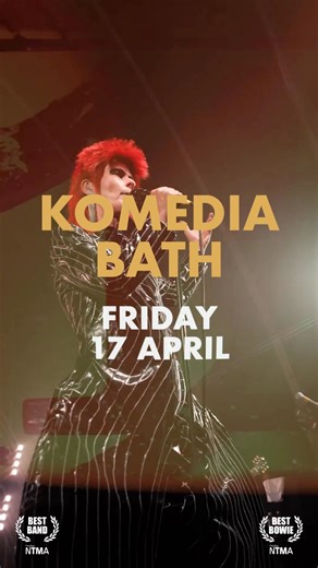 ✨ ABSOLUTE BOWIE LIVE AT Komedia Bath ✨ The UK’s Best Bowie tribute are back — and they’re celebrating 19 years on the road with a huge, hit-packed show 🎸⚡ From Ziggy Stardust to Let’s Dance, expect two electrifying sets, jaw-dropping costume changes, and all the iconic songs that made David Bowie a legend. Described as “a lovingly crafted Bowie show” (NME) and “an unmissable tribute act”, Absolute Bowie deliver the closest thing to the real deal. 💥 Glitter boots ready? 🎟️ Tickets on sale now