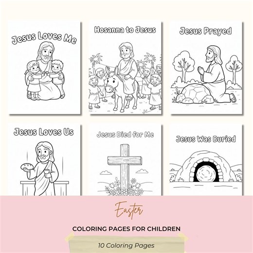 Easter Coloring Pages | Jesus Lives Coloring Book, Christian Easter Activity, Primary Easter Printable, Resurrection Coloring Pages - Etsy