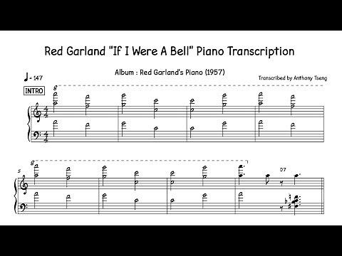 Red Garland "If I Were A Bell" Piano Transcription
