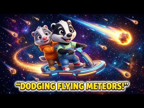 Badgers Space Meteor Adventure | Cosmic Mission Adventure, Educational Fun & Nursery Rhymes 🦡✨☄️