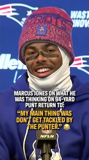 Marcus Jones on 94-yd punt return TD vs. NYG: My main thing was don't get tackled by the punter 🤣