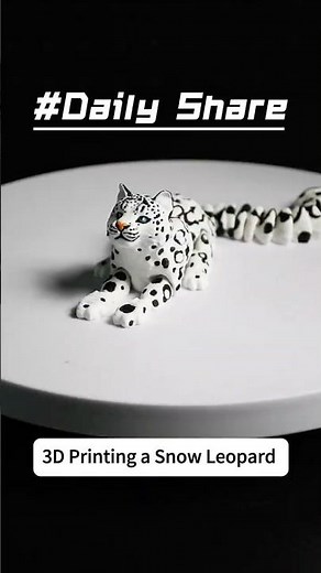 3D Printing a Snow Leopard #3DPrinting #SnowLeopard #Model #Figure #TimeLapse