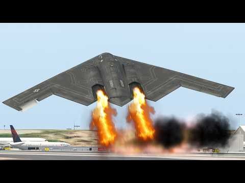 Terrible Moment As B -2 Engine Explode Right After Take Off