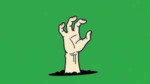 Download Cartoon Hand Reaching From Ground on Green Screen for free