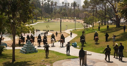 Federal Agents March Through L.A. Park, Spurring Local Outrage