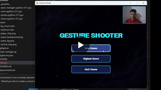 #computervision #python #machinelearning #opencv #mediapipe #pygame #gamedevelopment #softwareengineering | Jay Pandya