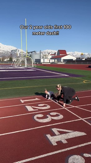 2-Year-Old's First 100m Dash: Adorable Sprint!