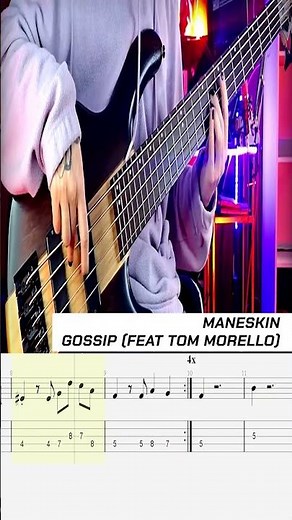 Måneskin - GOSSIP (feat Tom Morello) #basscover #basstabs