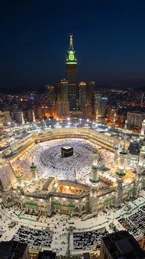 Makkah From Above — From Daylight to Night ✨🕋 | Masjid al-Haram #Makkah #Kaaba #MasjidAlHaram #Mecca