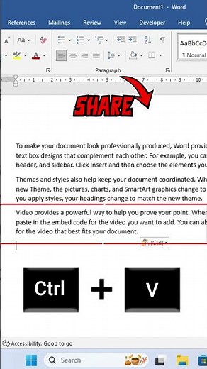 Cut Copy Paste using Shortcut | MS Word Cut Copy Paste | #shorts