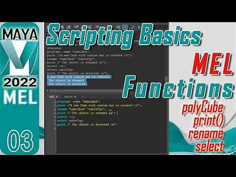 How to use MEL Script Functions for Scripting in MAYA | MEL print select rename functions | T-3