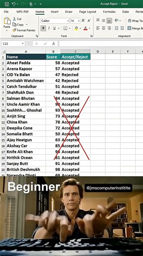 How to use accept and reject symbols in excel 😱 #excel #office #spreadsheet