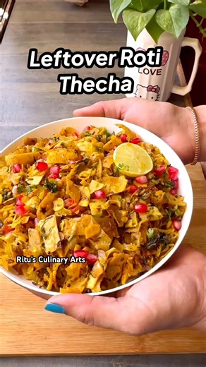 (5 Mins) Leftover Roti Thecha 🔥#ritusculinaryarts