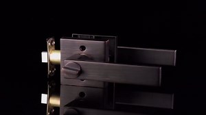 Probrico Square Privacy Door Lever, Heavy Duty Bed Bath Room Door Handle, Keyless Interior Door Knob Locksets for Left or Right Handed Doors, Oil Rubbed Bronze, 2 Pack