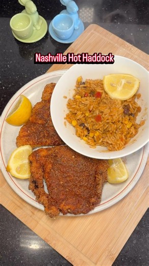 Nashville Hot Haddock 🔥 #nashvillehotchicken #fish #comfortfood #fishandchips #easyrecipe