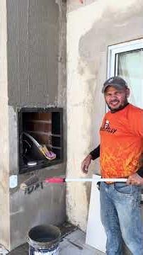 Texturing with AC3 thin-set mortar #ConstructionWork #Painter #Texture #Construction #BarbecueGrill