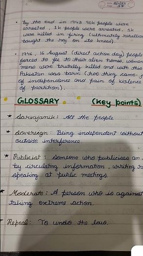 The Making Of The National Movement : 1870s-1947 𝙉𝙤𝙩𝙚𝙨, 𝙂𝙡𝙤𝙨𝙨𝙖𝙧𝙮, 𝙀𝙭𝙚𝙧𝙘𝙞𝙨𝙚 ｡⁠◕⁠‿⁠◕⁠｡(⁠◕⁠ᴗ⁠◕⁠✿⁠)