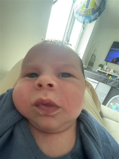 disclaimer - this video was taken in 0.5, this is not his normal face 😅 #babiesoftiktok #mumsoftiktok #babyboy #grumpybaby #newbornbaby
