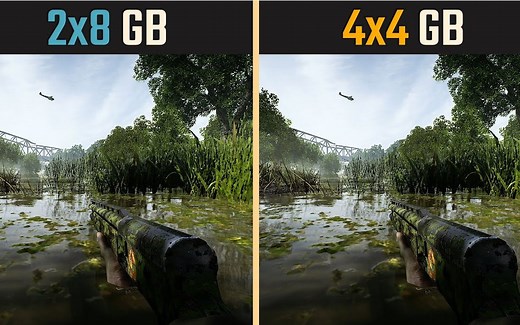 内存四通道与双通道游戏区别 2x8 or 4x4_